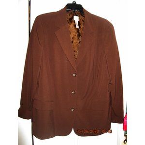 Brown Blazer lined 24W by Emma James